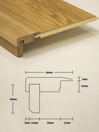Listverk | Trappenese Eik for 13-15mm Gulv (2m)